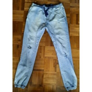 Distressed Jogger Jeans - size L